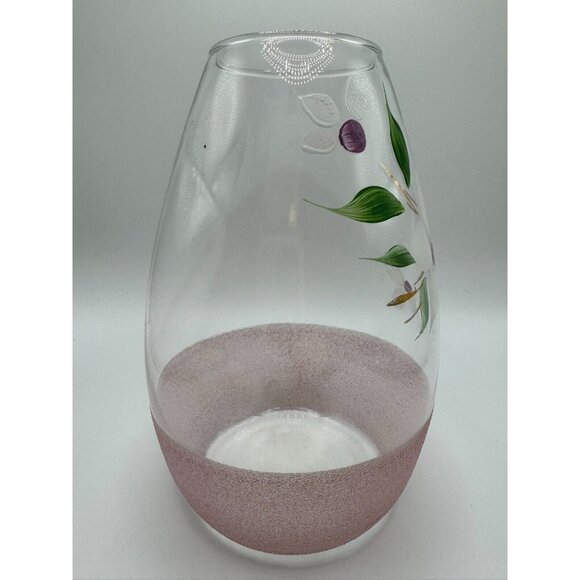 Vintage Bartlett Collins Frosted Sugared Glass White Flowers Gay Fad Vase - Picture 5 of 10